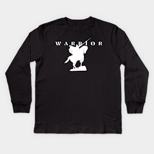 Medieval Warrior on a Horse Kids Long Sleeve T-Shirt